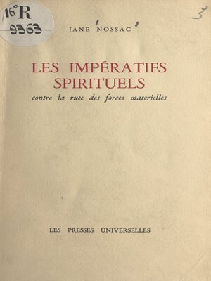 cover image of Les impératifs spirituels contre la ruée des forces matérielles